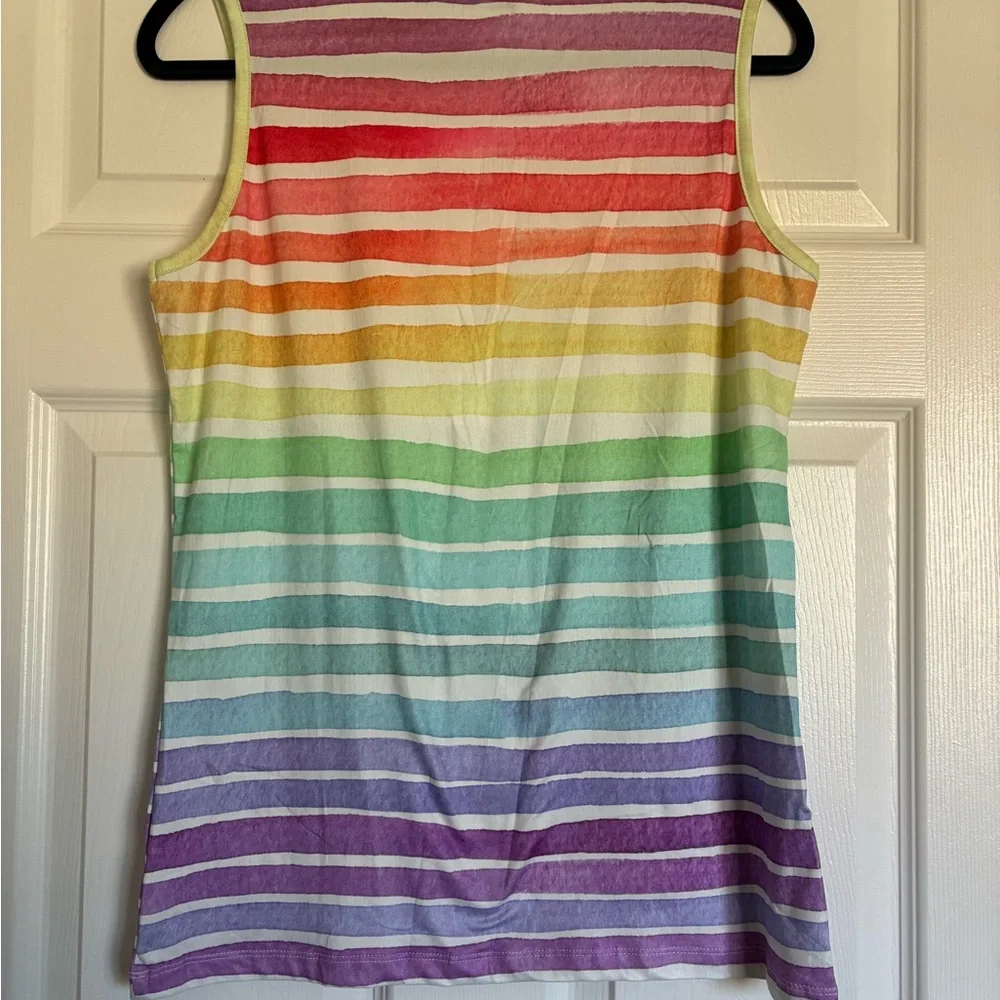 Michelle Mae Rainbow Stripe Tank Top - Multi - Picture 3 of 3